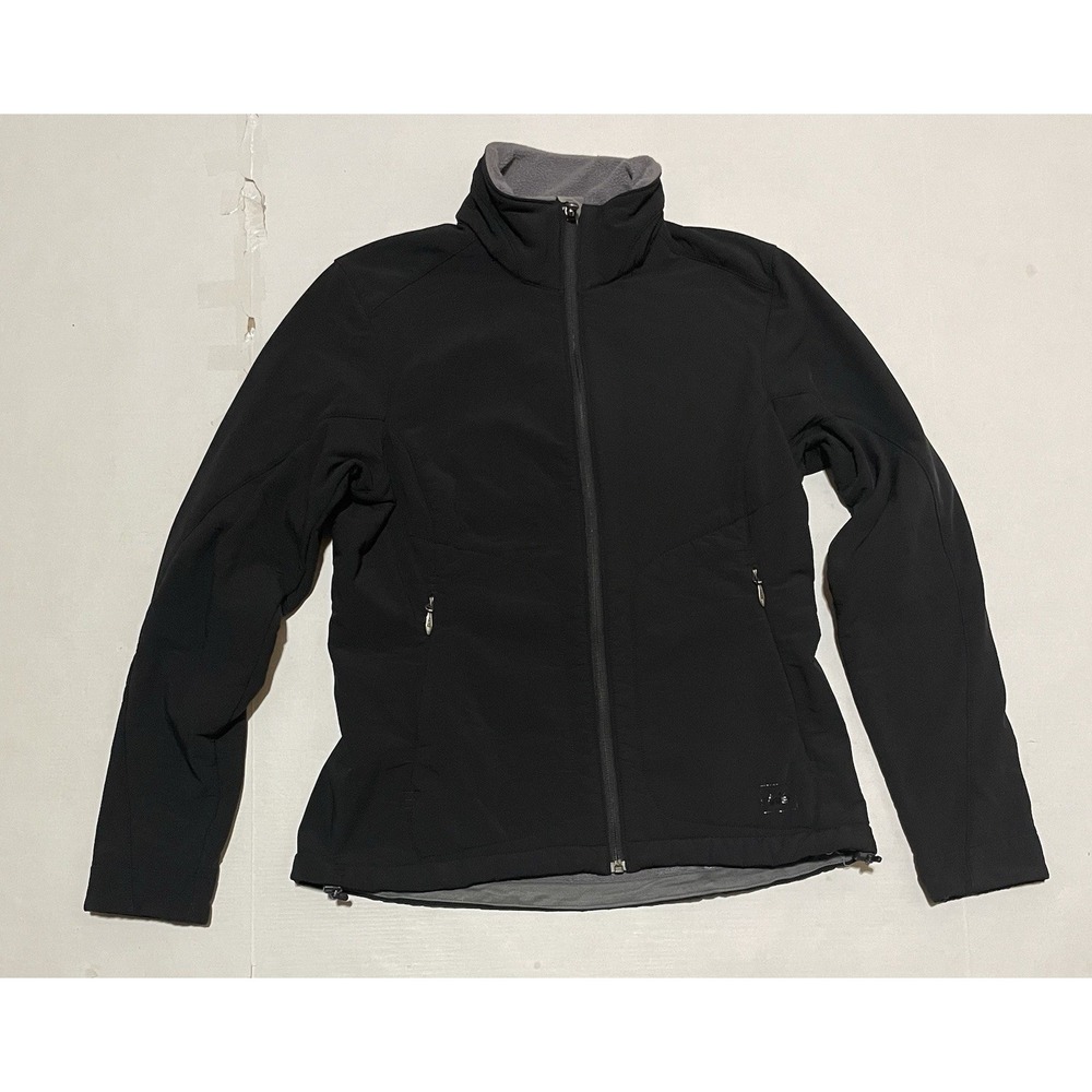 REI Womens Black Fleece Jacket Full Zip Zipper Pockets Size Small Sherpa‎ Lined